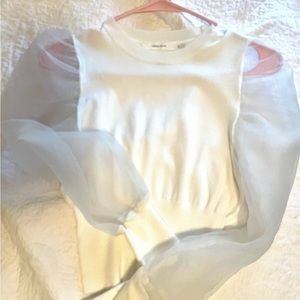 Idem Ditto White Shear Sleeve Top